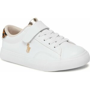 Sneakersy Polo Ralph Lauren RF104320 WHITE SMOOTH/GOLD/ LEOPARD W/ GOLD
