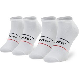 Sada 2 párů nízkých ponožek unisex Levi's® 701203953 Bílá