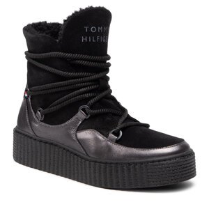 Polokozačky Tommy Hilfiger Th Warm Lined Up Boot FW0FW06053 Black BDS