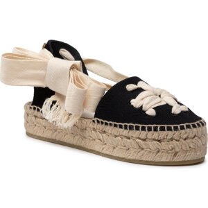 Espadrilky Tory Burch Woven Double Espadrille 140308 Black/Natural 015