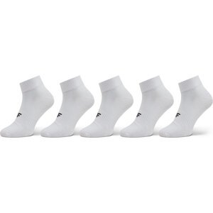 Sada 5 párů pánských nízkých ponožek 4F 4FWMM00USOCM283 Bílá