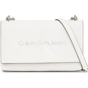 Kabelka Calvin Klein Jeans Sculpted Ew Flap Conv25 Mono K60K611866 White/Silver Logo 0LI