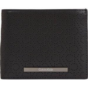 Velká pánská peněženka Calvin Klein Modern Bar Bifold 5Cc W/Coin K50K511835 Ck Mono Perf Black 0GK
