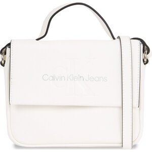 Kabelka Calvin Klein Jeans Sculpted Boxy Flap Cb20 Mono K60K610829 White/Silver Logo 0LI