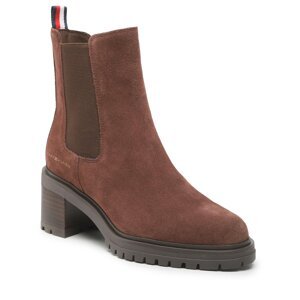Polokozačky Tommy Hilfiger Outdoor Chelsea Mid Heel Boot FW0FW06619 Truffle Brown GT7