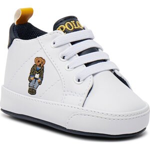 Sneakersy Polo Ralph Lauren RL00202111 L White Smooth/Navy/Gold W/ Preppy Bear Mens