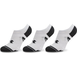 Sada 3 párů kotníkových ponožek unisex Under Armour Ua Performance Tech 3Pk Ns 1379503-100 White/White/Jet Gray