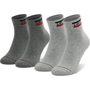 Sada 2 párů nízkých ponožek unisex Levi's® 902011001 Grey Combo