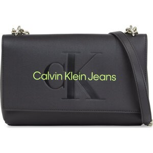 Kabelka Calvin Klein Jeans Sculpted Ew Flap Conv25 Mono K60K611866 Black/Dark Juniper 0GX