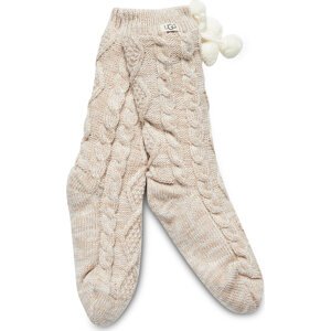 Dámské klasické ponožky Ugg W Pom Pom Fleece Lined Crew Sock r.OS 1014837 Crm