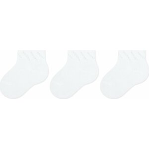 Sada 3 párů dětských vysokých ponožek Condor 2.598/4 White 0200