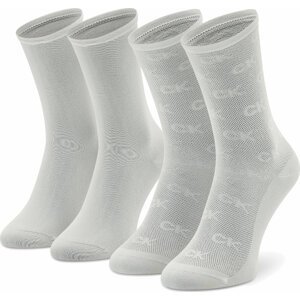 Sada 2 párů dámských vysokých ponožek Calvin Klein 701218916 White