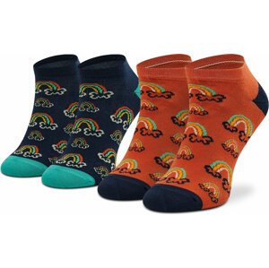 Sada 2 párů dětských nízkých ponožek Freakers FFJSTEC-BLO Tmavomodrá