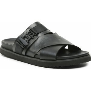 Nazouváky Tommy Hilfiger Th Cleated Leather Sandal FM0FM04458 Black BDS