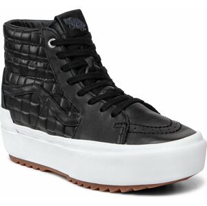 Sneakersy Vans Sk8-Hi Stacked VN0A4BTWA5S1 (Emboss Check) Blk/Tr Wht