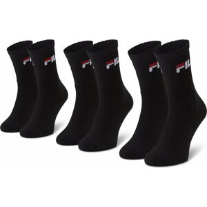 Sada 3 párů vysokých ponožek unisex Fila F9505 Black 200