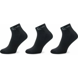 Sada 3 párů nízkých ponožek unisex Karl Kani 3002040 Black 001