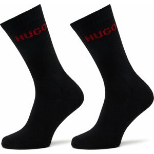 Sada 6 párů pánských vysokých ponožek Hugo 50504045 Black 001