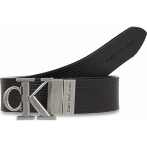 Dámský pásek Calvin Klein Jeans Round Mn/Rev Lthr Text Belt K60K611248 Black Solid/Black Texture 0GM