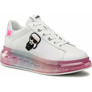 Sneakersy KARL LAGERFELD KL62689 White Lthr W/Iridescent