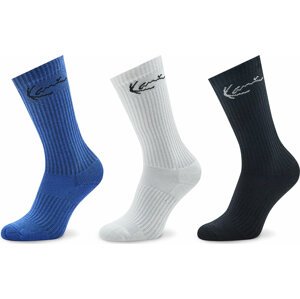 Sada 3 párů vysokých ponožek unisex Karl Kani Signature 3-Pack Sock 3003956 Blue/White/Black