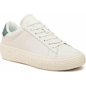 Sneakersy Tommy Jeans Leather Outsole EM0EM01213 Ivory YBI