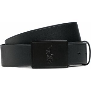 Pánský pásek Polo Ralph Lauren 36mm Pp Plaque Belt 405691693005 Black/Matte Black