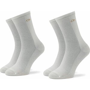 Sada 2 párů dámských vysokých ponožek Calvin Klein 701219861 White 001