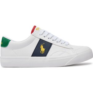 Sneakersy Polo Ralph Lauren RL00564110 J White Tumbled/Navy/Green W/ Yellow Pp