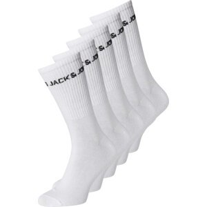 Sada 5 párů dětských vysokých ponožek Jack&Jones Junior Basic 12219499 White 4022391