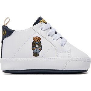 Sneakersy Polo Ralph Lauren RL00202111 L White Smooth/Navy/Gold W/ Preppy Bear Mens