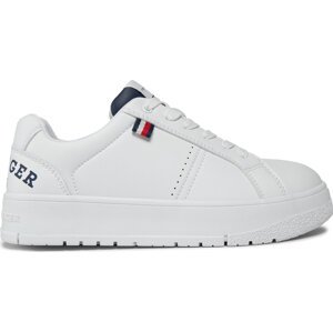 Sneakersy Tommy Hilfiger Logo Low Cut Lace-Up Sneaker T3X9-33360-1355 S Bílá