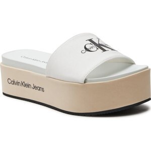 Nazouváky Calvin Klein Jeans Flatform Sandal Met YW0YW01036 Creamy White/Bright White 0F9