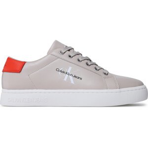 Sneakersy Calvin Klein Jeans Classic Cupsole Laceup Low Lth YM0YM00491 Eggshell/Cherry Tomato ACF