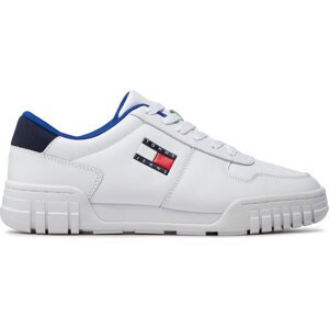 Sneakersy Tommy Jeans Retro Leather Cupsole EM0EM01068 White YBR