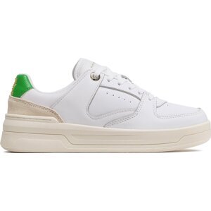 Sneakersy Tommy Hilfiger Leather Basket Sneaker FW0FW06951 White/Galvanicgreen 0K6