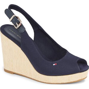 Sandály Tommy Hilfiger Iconic Elena Sling Back Wedge FW0FW04789 Space Blue DW6
