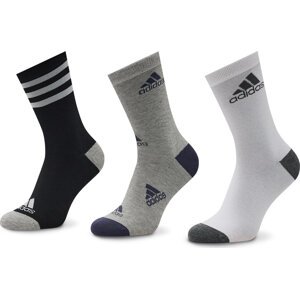 Sada 3 párů vysokých ponožek unisex adidas Graphic HN5736 Black/White/Medium Grey Heather