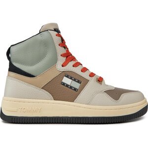 Sneakersy Tommy Jeans Tjm Basket Mid Leather EM0EM01258 Bleached Stone AEV