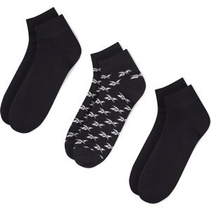 Sada 3 párů nízkých ponožek unisex Reebok CL FO Ankle Sock 3P GG6675 Černá