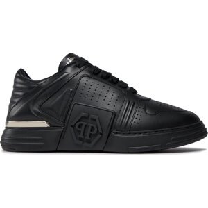 Sneakersy PHILIPP PLEIN Leather Lo-Top Sneakers AACS MSC3843 PLE075N Black / Black 0202