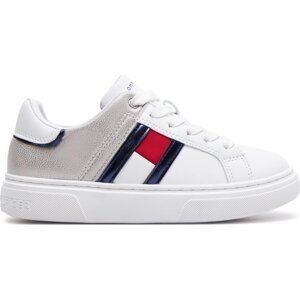 Sneakersy Tommy Hilfiger Flag Low Cut Lace-Up Sneaker T3A9-33201-1355 M White/Silver X025