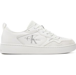 Sneakersy Calvin Klein Jeans Basket Cupsole Low Lth Ml YM0YM00574 Triple Bright White 0K4