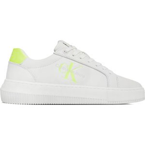 Sneakersy Calvin Klein Jeans Chunky Cupsole Laceup Mon Lth Wn YW0YW00823 Bright White/Safety Yellow 02V
