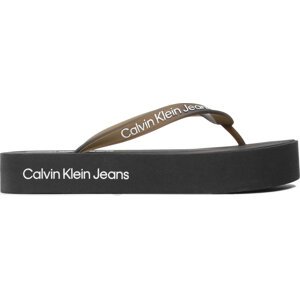 Žabky Calvin Klein Jeans Beach Sandal Flatform Logo YW0YW01092 Černá