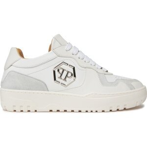 Sneakersy PHILIPP PLEIN Mix Leather Lo Top Sneakers SADS USC0545 PLE010N 01 White