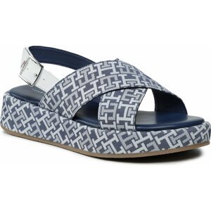 Sandály Tommy Hilfiger Logo All Over Sandal T3A2-32757-0325 S Denim/White 357