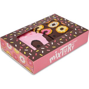 Sada 2 párů dámských vysokých ponožek Zooksy Mixtury Donuts Hnědá