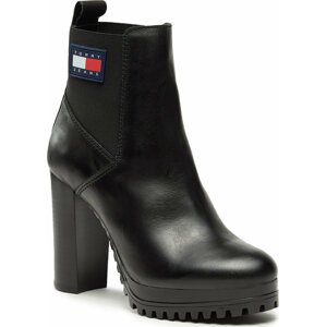 Polokozačky Tommy Jeans Tjw New Ess High Heel Boot EN0EN02439 Black BDS