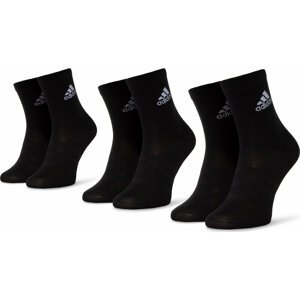 Sada 3 párů vysokých ponožek unisex adidas Light Crew 3pp DZ9394 Black/Black/Black